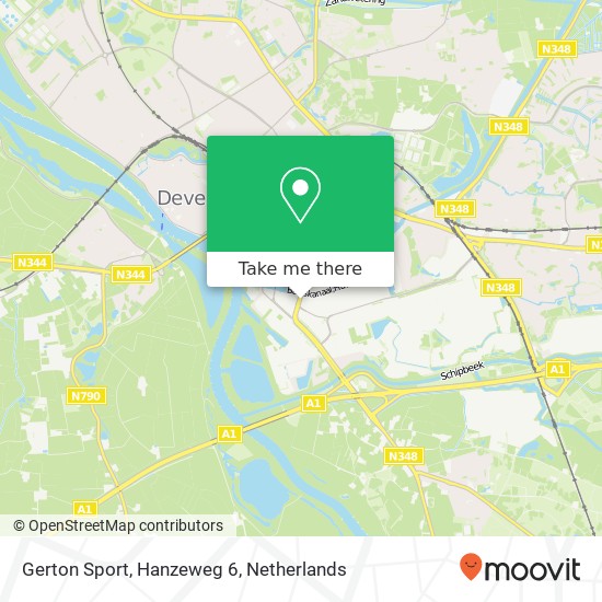 Gerton Sport, Hanzeweg 6 Karte