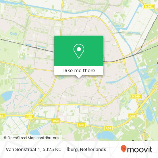 Van Sonstraat 1, 5025 KC Tilburg Karte