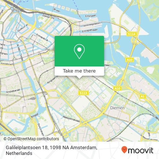 Galileïplantsoen 18, 1098 NA Amsterdam map
