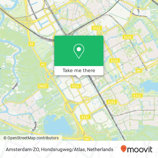 Amsterdam-ZO, Hondsrugweg / Atlas Karte