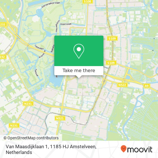 Van Maasdijklaan 1, 1185 HJ Amstelveen map
