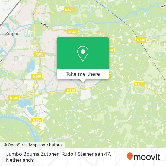 Jumbo Bouma Zutphen, Rudolf Steinerlaan 47 map