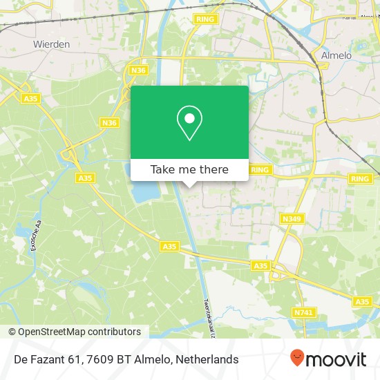 De Fazant 61, 7609 BT Almelo Karte