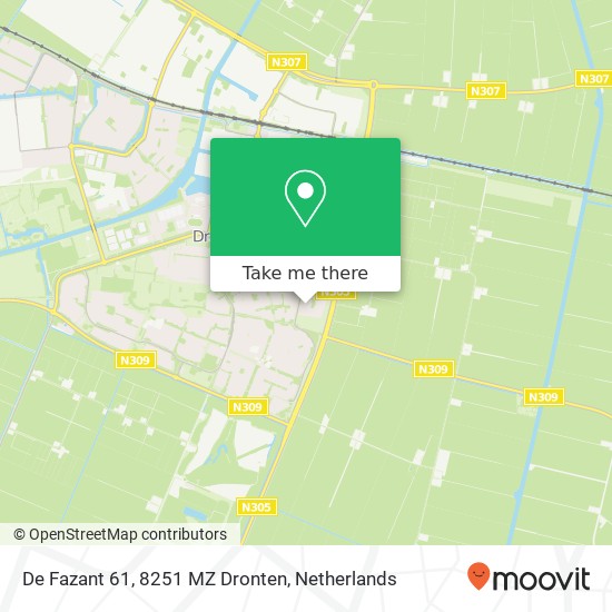 De Fazant 61, 8251 MZ Dronten map