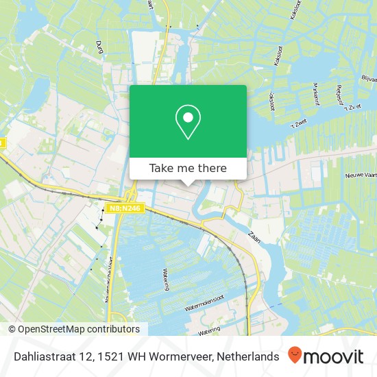 Dahliastraat 12, 1521 WH Wormerveer Karte