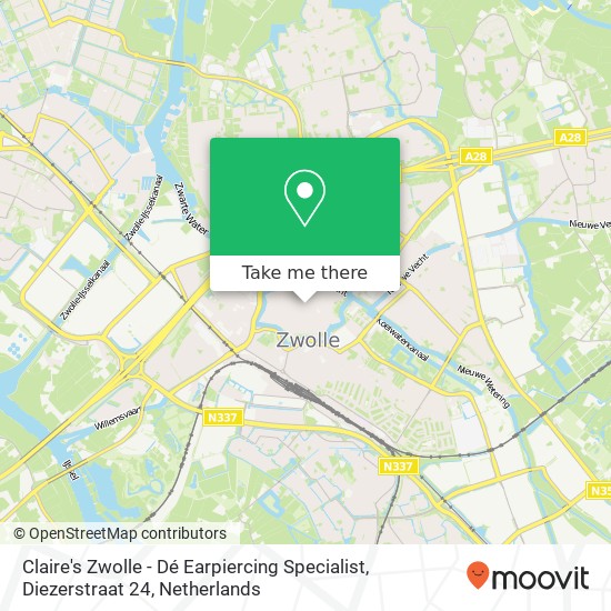 Claire's Zwolle - Dé Earpiercing Specialist, Diezerstraat 24 Karte