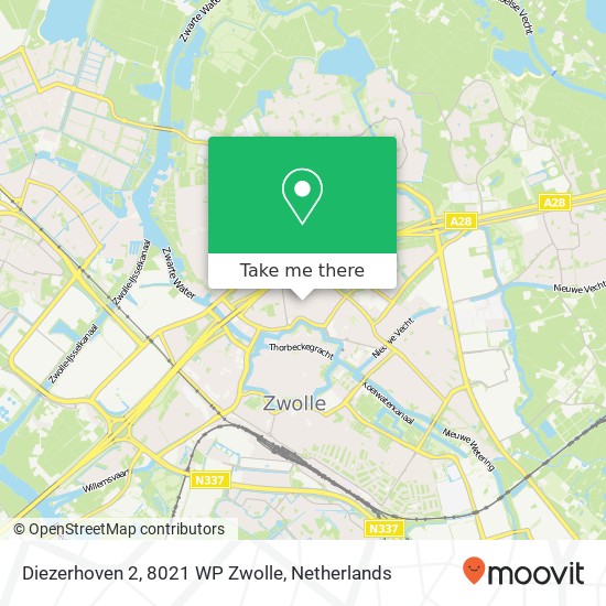 Diezerhoven 2, 8021 WP Zwolle Karte