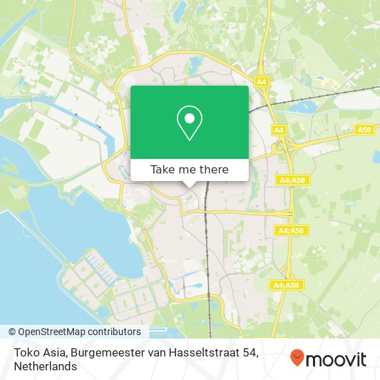Toko Asia, Burgemeester van Hasseltstraat 54 map