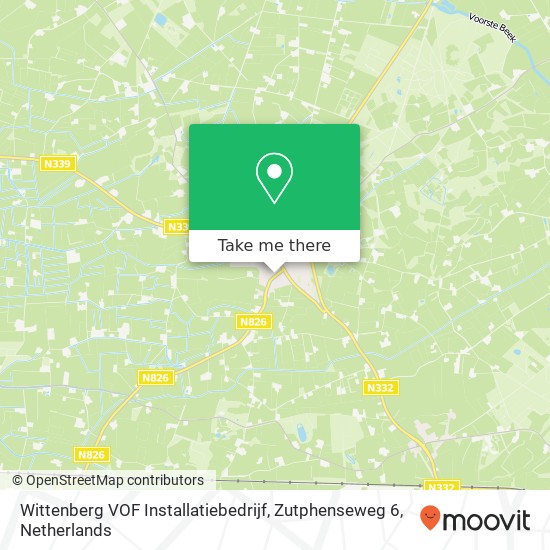 Wittenberg VOF Installatiebedrijf, Zutphenseweg 6 map