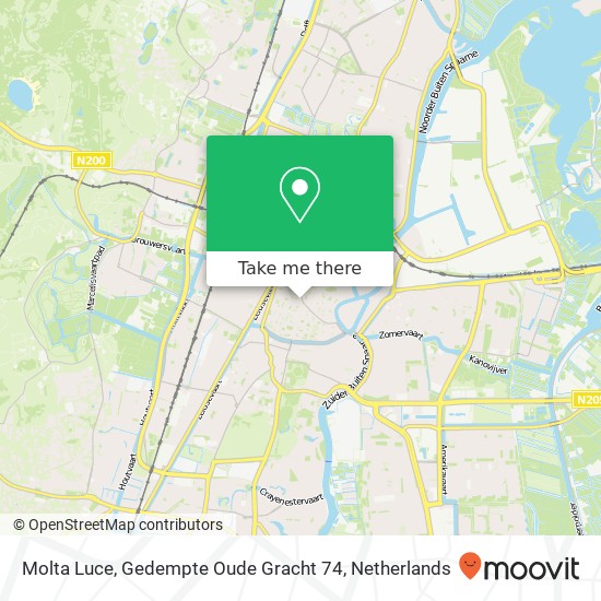 Molta Luce, Gedempte Oude Gracht 74 map