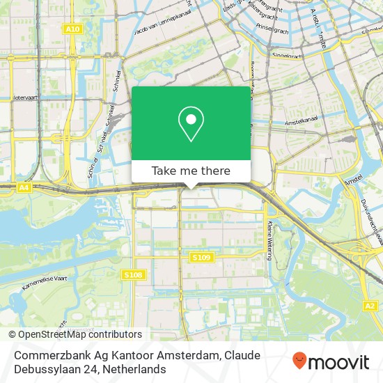 Commerzbank Ag Kantoor Amsterdam, Claude Debussylaan 24 map