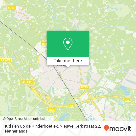Kids en Co de Kinderboetiek, Nieuwe Kerkstraat 22 map