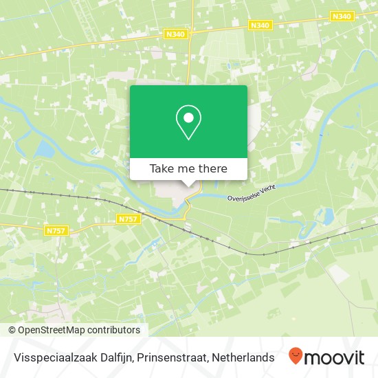 Visspeciaalzaak Dalfijn, Prinsenstraat map