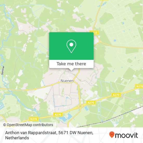 Anthon van Rappardstraat, 5671 DW Nuenen Karte