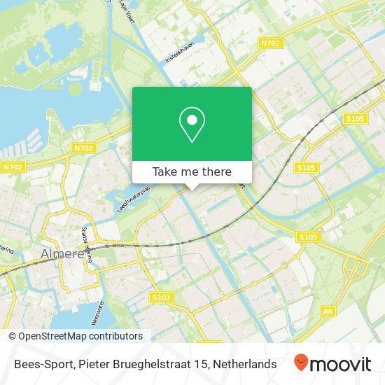 Bees-Sport, Pieter Brueghelstraat 15 Karte