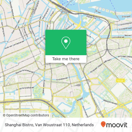 Shanghai Bistro, Van Woustraat 110 map