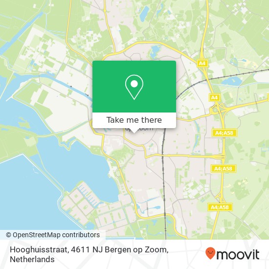 Hooghuisstraat, 4611 NJ Bergen op Zoom map