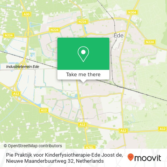 Pie Praktijk voor Kinderfysiotherapie-Ede Joost de, Nieuwe Maanderbuurtweg 32 Karte