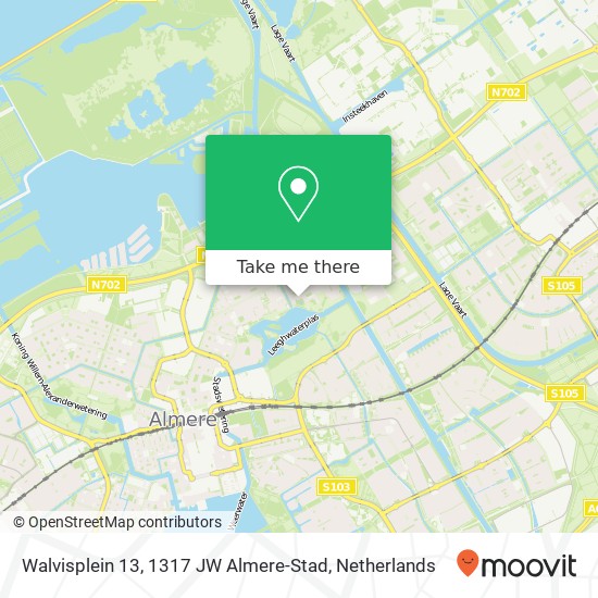 Walvisplein 13, 1317 JW Almere-Stad map