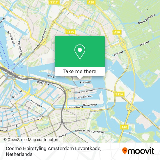 Cosmo Hairstyling Amsterdam Levantkade map