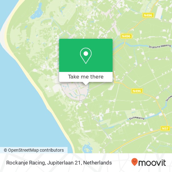 Rockanje Racing, Jupiterlaan 21 Karte