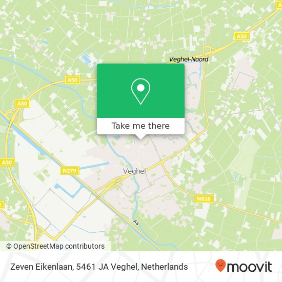 Zeven Eikenlaan, 5461 JA Veghel Karte