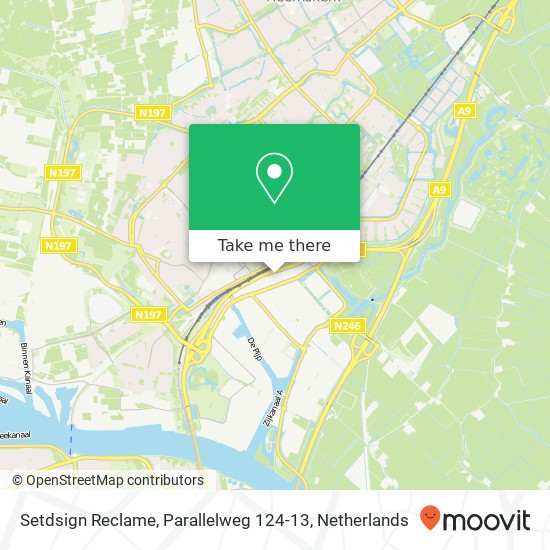 Setdsign Reclame, Parallelweg 124-13 map