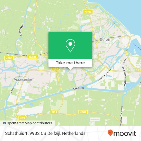 Schathuis 1, 9932 CB Delfzijl Karte