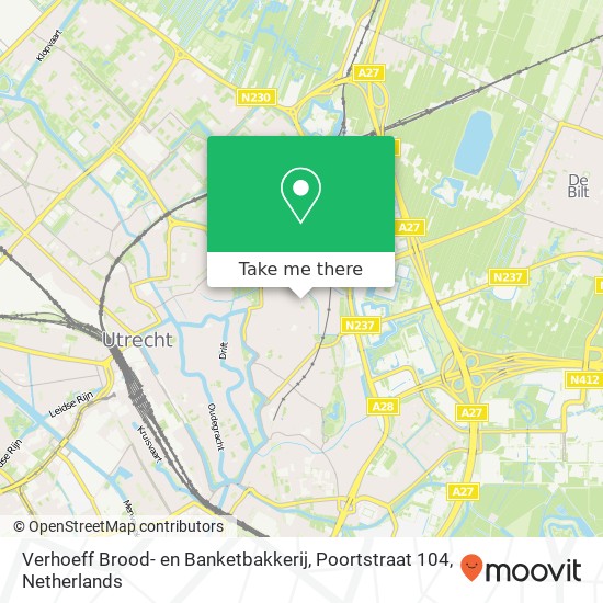 Verhoeff Brood- en Banketbakkerij, Poortstraat 104 map