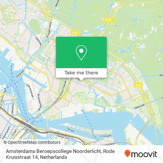 Amsterdams Beroepscollege Noorderlicht, Rode Kruisstraat 14 Karte