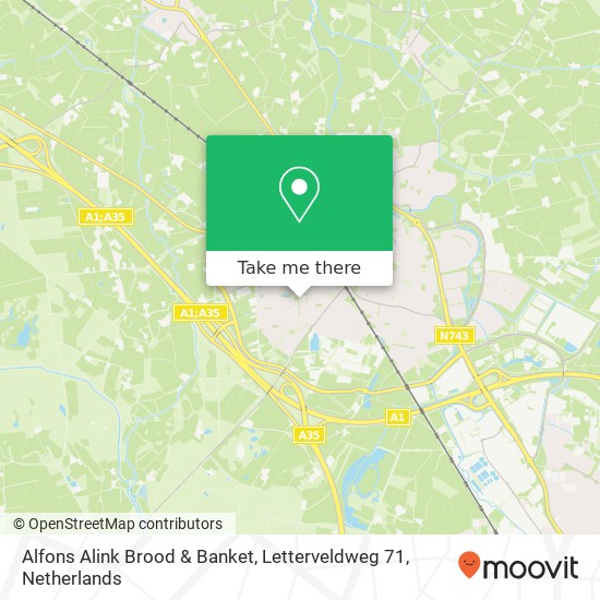 Alfons Alink Brood & Banket, Letterveldweg 71 map