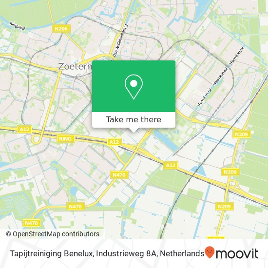 Tapijtreiniging Benelux, Industrieweg 8A map