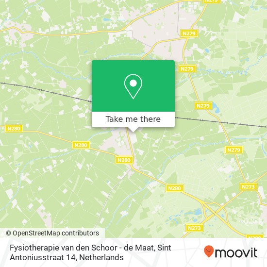 Fysiotherapie van den Schoor - de Maat, Sint Antoniusstraat 14 map