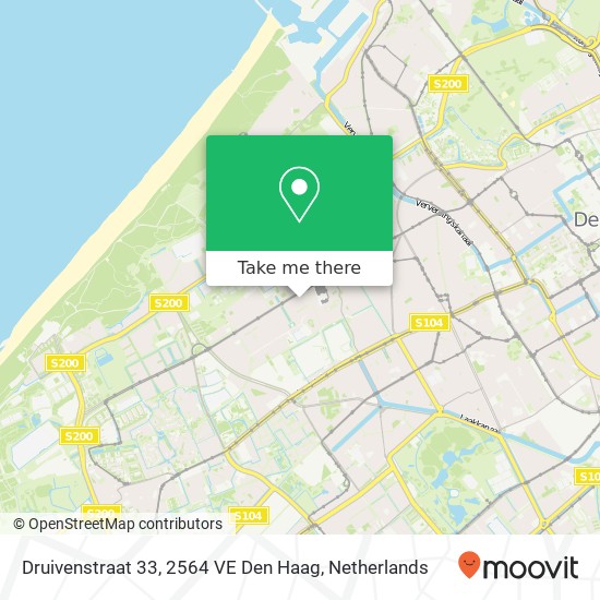 Druivenstraat 33, 2564 VE Den Haag Karte