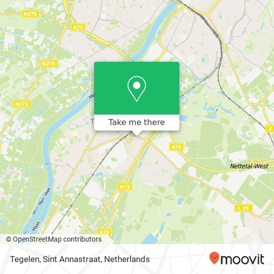 Tegelen, Sint Annastraat map