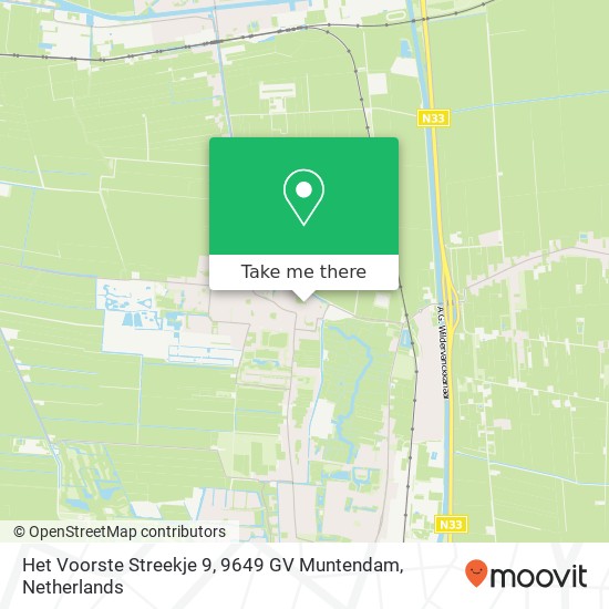 Het Voorste Streekje 9, 9649 GV Muntendam map