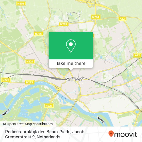 Pedicurepraktijk des Beaux Pieds, Jacob Cremerstraat 9 Karte