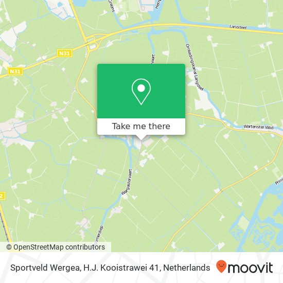 Sportveld Wergea, H.J. Kooistrawei 41 Karte