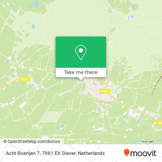 Acht Boerijen 7, 7981 EK Diever map