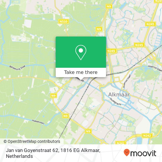 Jan van Goyenstraat 62, 1816 EG Alkmaar Karte