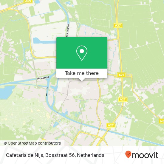 Cafetaria de Nijs, Bosstraat 56 map