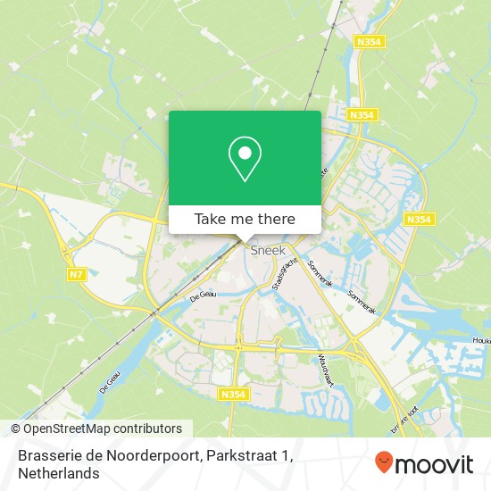 Brasserie de Noorderpoort, Parkstraat 1 map