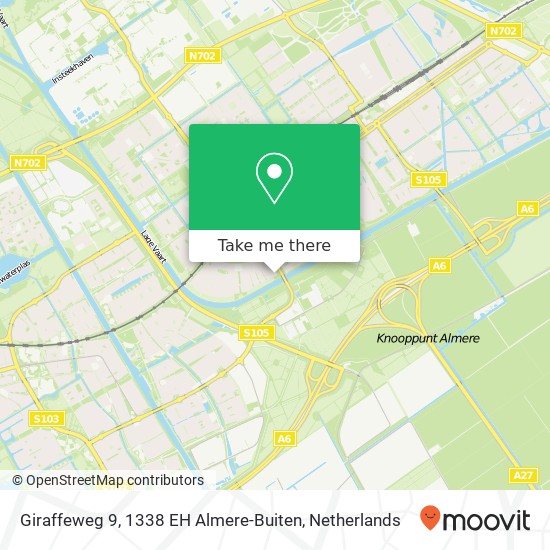 Giraffeweg 9, 1338 EH Almere-Buiten Karte