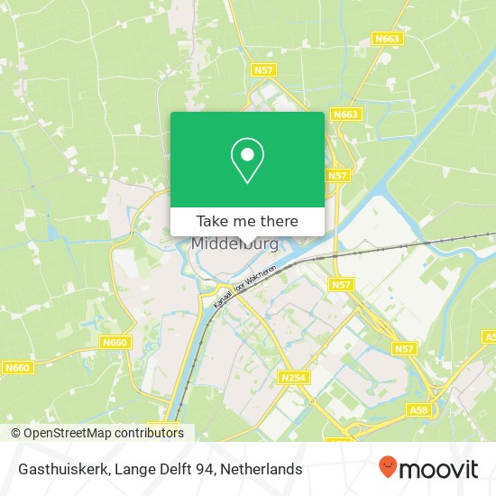 Gasthuiskerk, Lange Delft 94 map