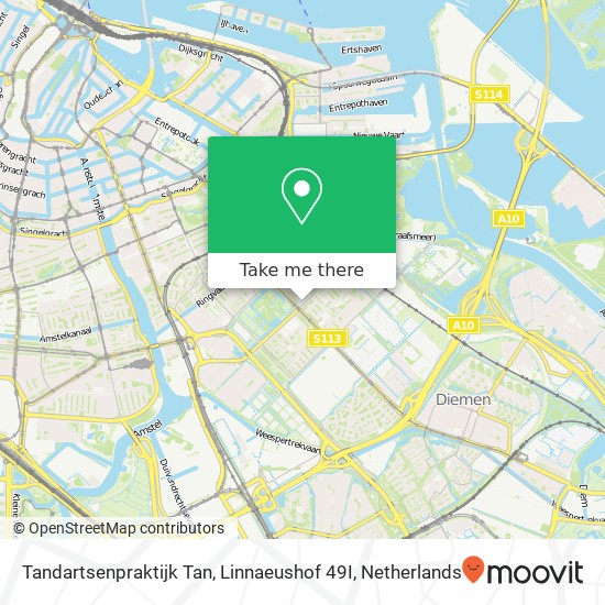 Tandartsenpraktijk Tan, Linnaeushof 49I map