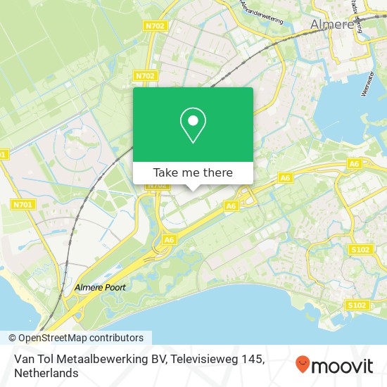 Van Tol Metaalbewerking BV, Televisieweg 145 Karte