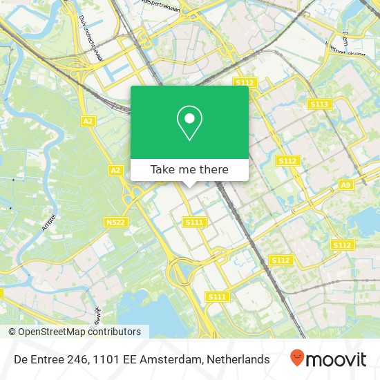 De Entree 246, 1101 EE Amsterdam map