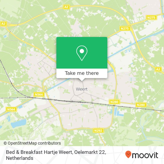 Bed & Breakfast Hartje Weert, Oelemarkt 22 map