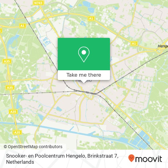 Snooker- en Poolcentrum Hengelo, Brinkstraat 7 map