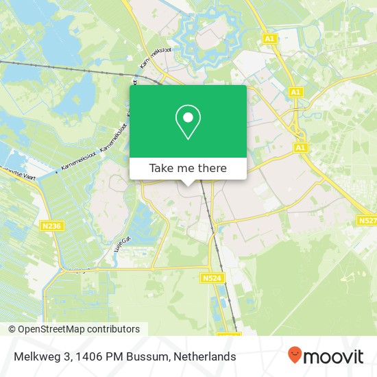 Melkweg 3, 1406 PM Bussum map